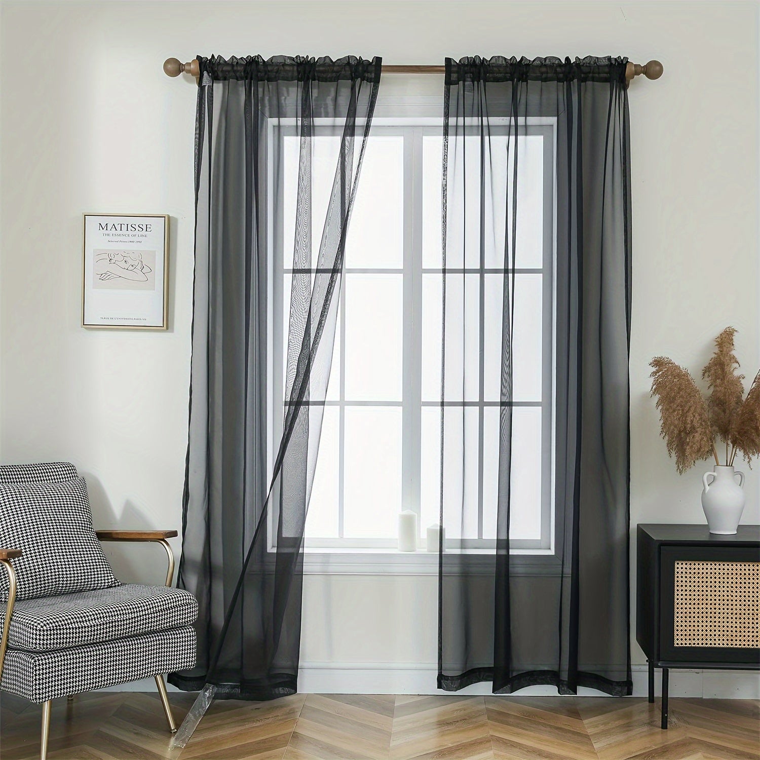 Semi-transparante Gordijnen - 2-pack Lichte en Ademend Polyester Gordijnen voor Slaapkamer en Terrasdeuren