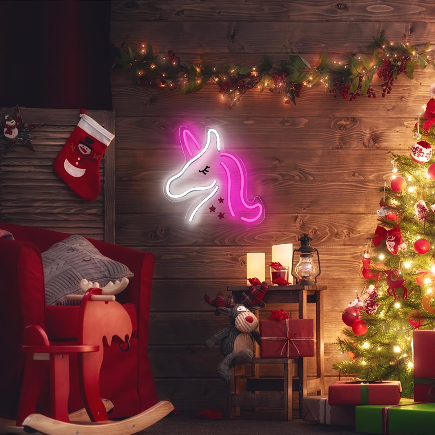 NeonMagic - Roze Mythisch Wezen LED Wandlamp