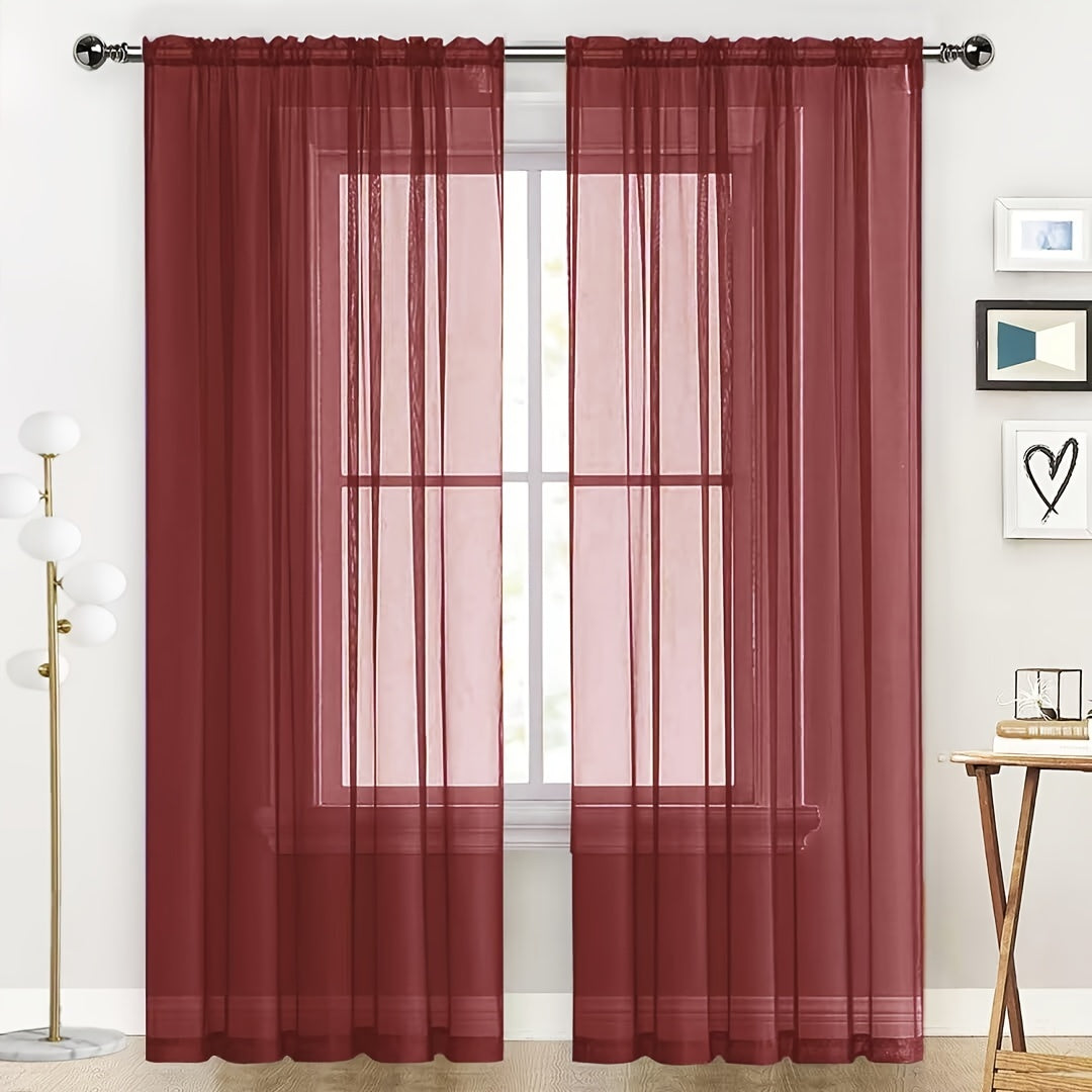Semi-transparante Gordijnen - 2-pack Lichte en Ademend Polyester Gordijnen voor Slaapkamer en Terrasdeuren