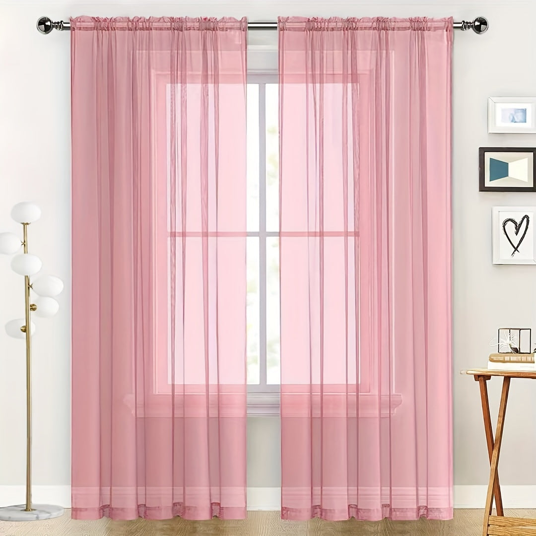 Semi-transparante Gordijnen - 2-pack Lichte en Ademend Polyester Gordijnen voor Slaapkamer en Terrasdeuren