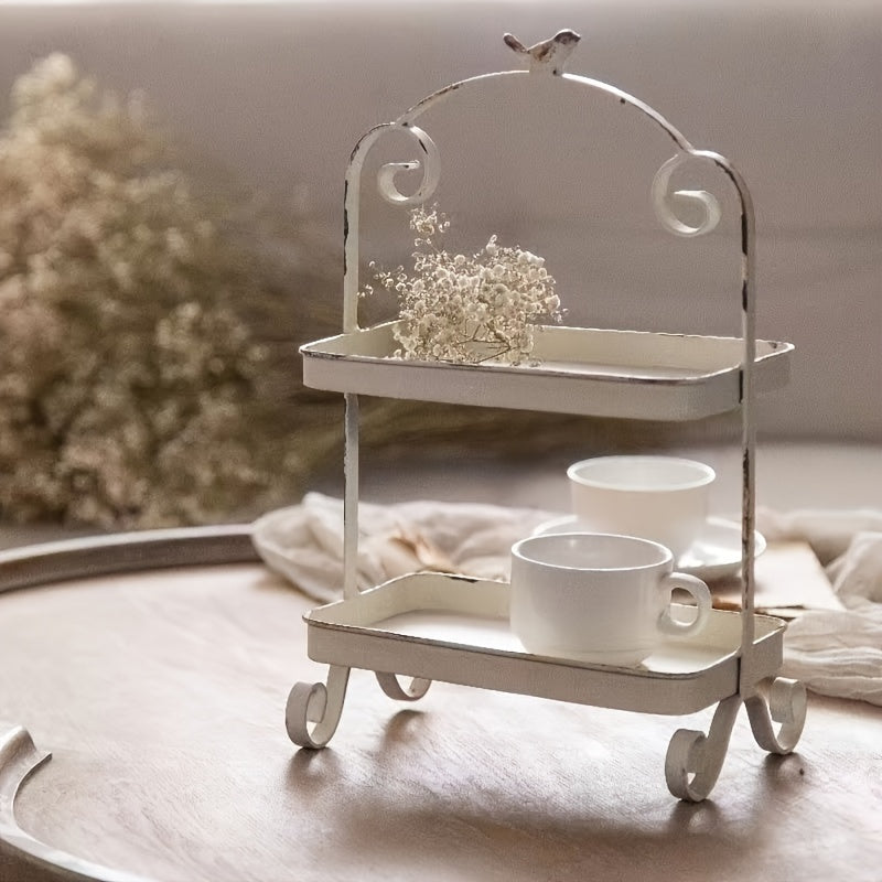 IronTray - Klassieke Gietijzeren Dubbel Gelaagde Schaal | Vintage Serveerschaal voor Decor