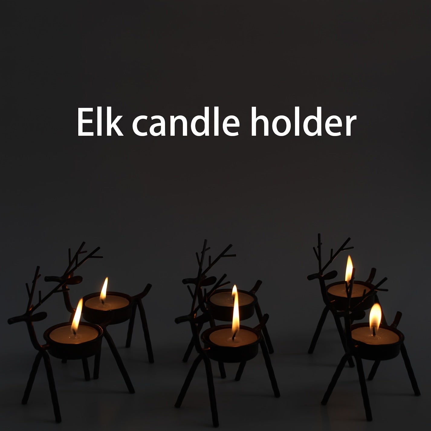 Set van 6 Rendier Kandelaar - Metalen Rendier Theelichthouder, Kerst- en Halloween Tafeldecoratie