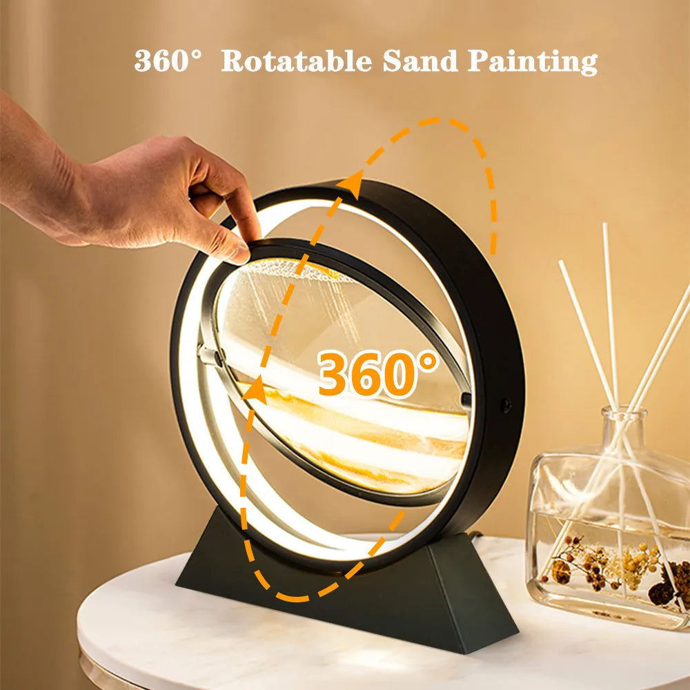 GlowHour - 3D Zandloper Tafellamp met LED Verlichting voor Sfeervolle Decoratie
