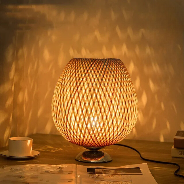 RustiekLicht - Vintage Bamboe Tafellamp