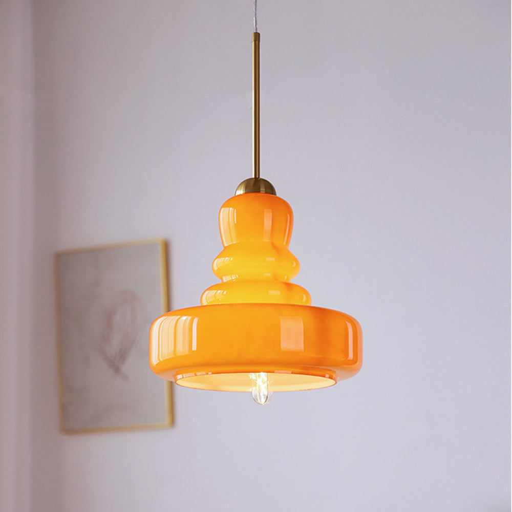 Lampada a sospensione Bauhaus colorata a forma di zucca
