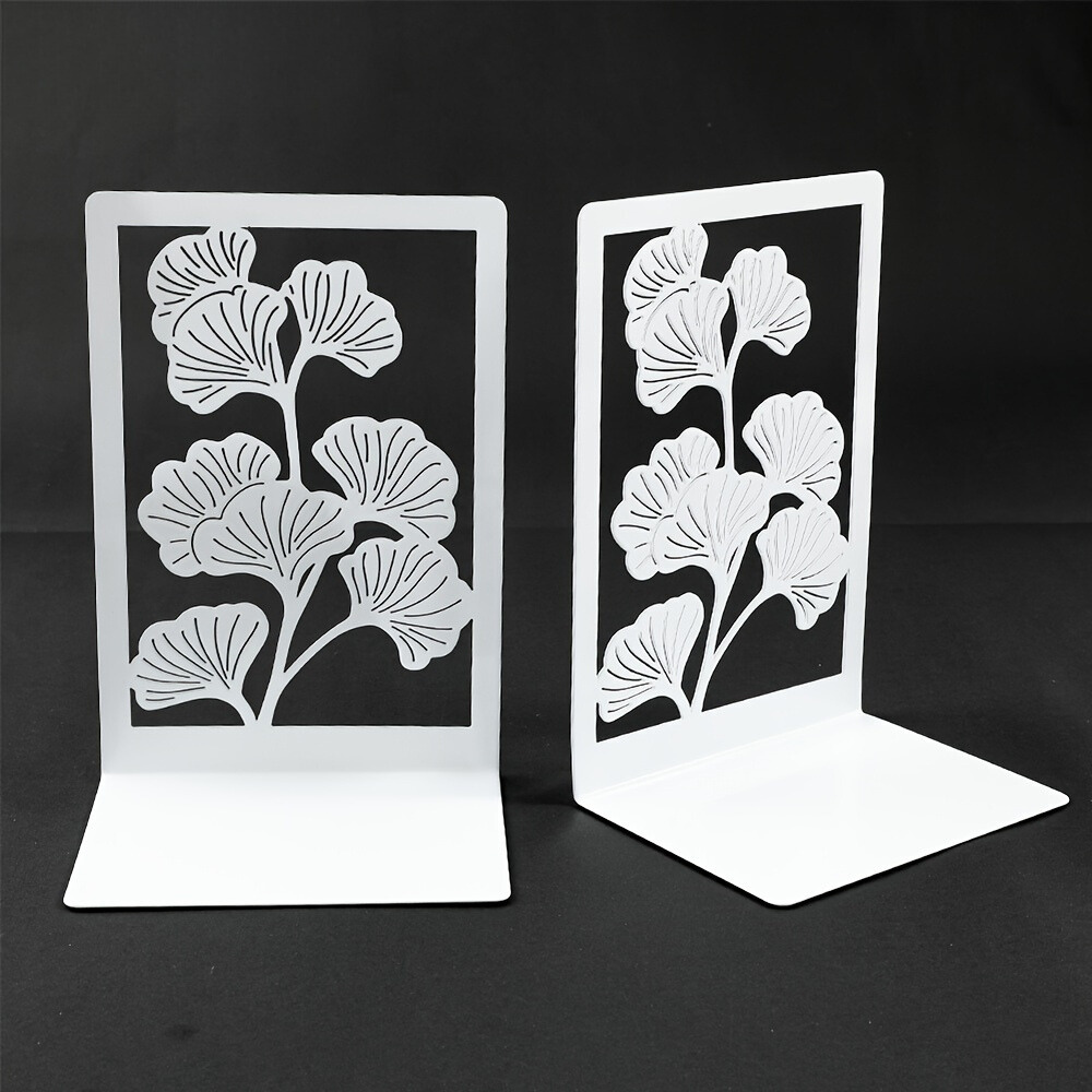 IronGinkgo - Set van metalen Ginkgo blad boekensteunen voor kantoor & thuis