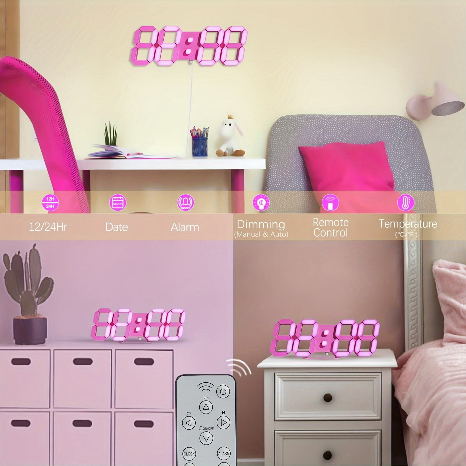 LuxTime - Moderne Digitale LED Wekker met Dimfunctie