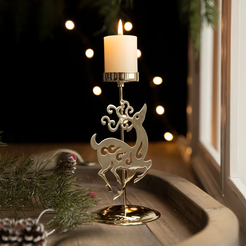 Glans - Gouden Ster- en Kerstboom Kaarsenhouder