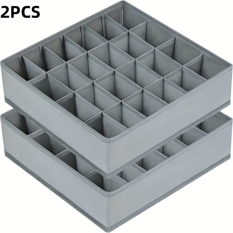 2-Pack Opvouwbare Sokken- en Ondergoedorganizer met 24 Vakken