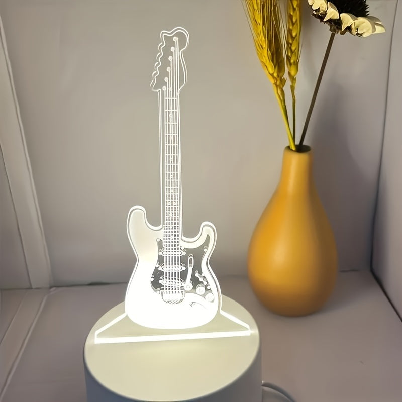 MusicGlow - 3D Gitaar LED Nachtlamp met Multikleurige Sfeerverlichting