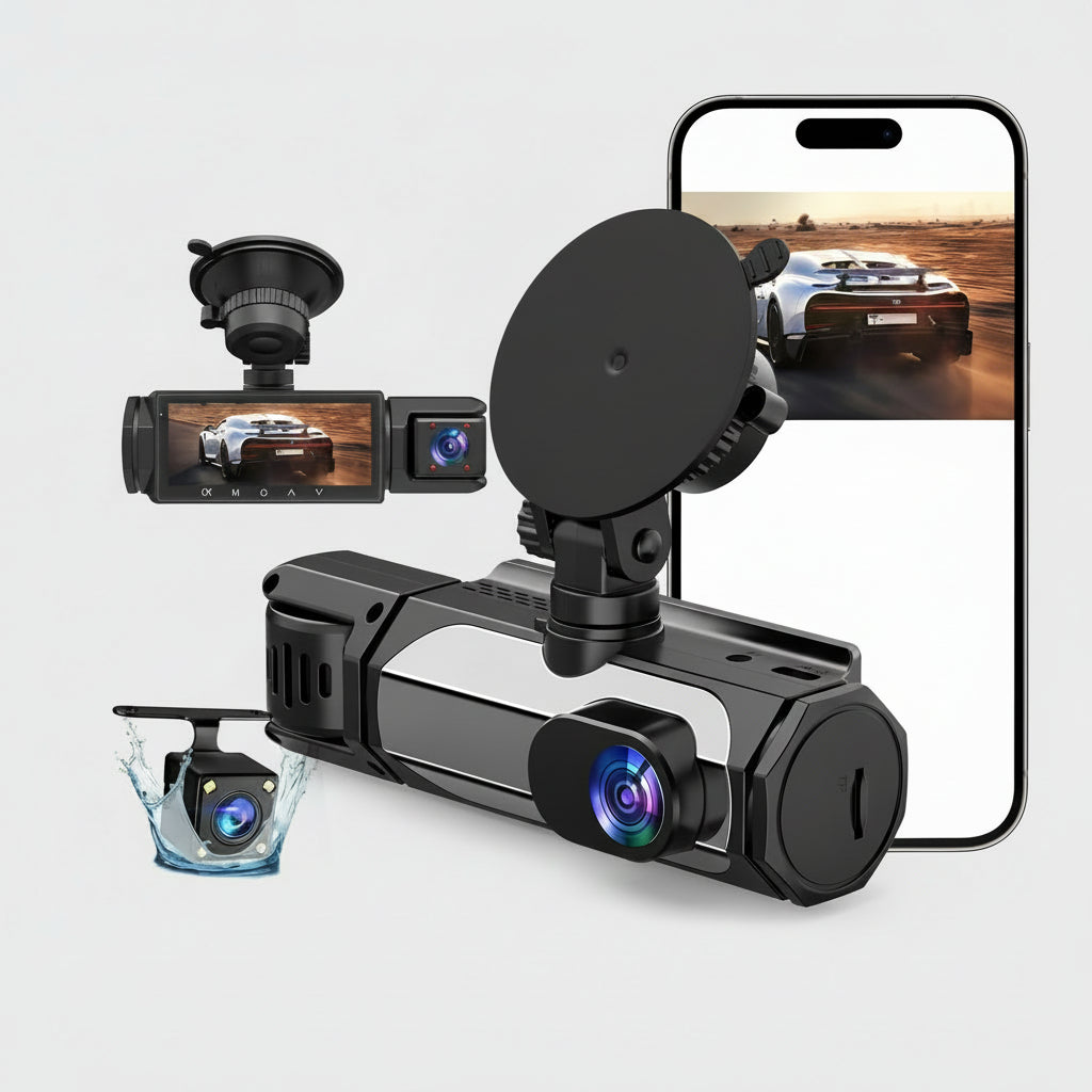 360° Full HD Dashcam Auto 4 Kanalen 5G WiFi Nachtvisie