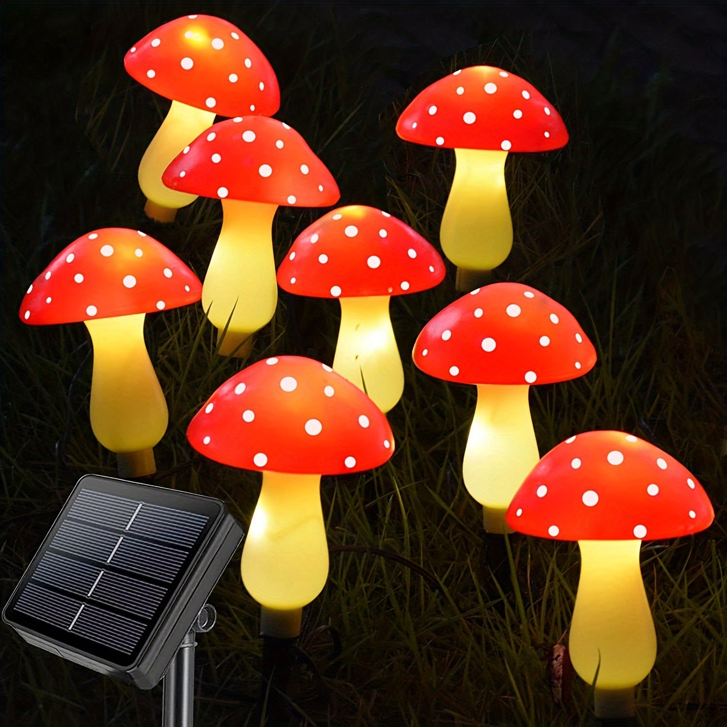 SolarGlow - Zonne-paddenstoel Tuinlampen met 8 Modi, Energiezuinige Decoratieve Buitenverlichting