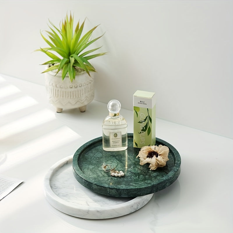 MarbleTray - Ronde Marmeren Dienblad 8 Inch | Gepolijst voor Decor & Opslag