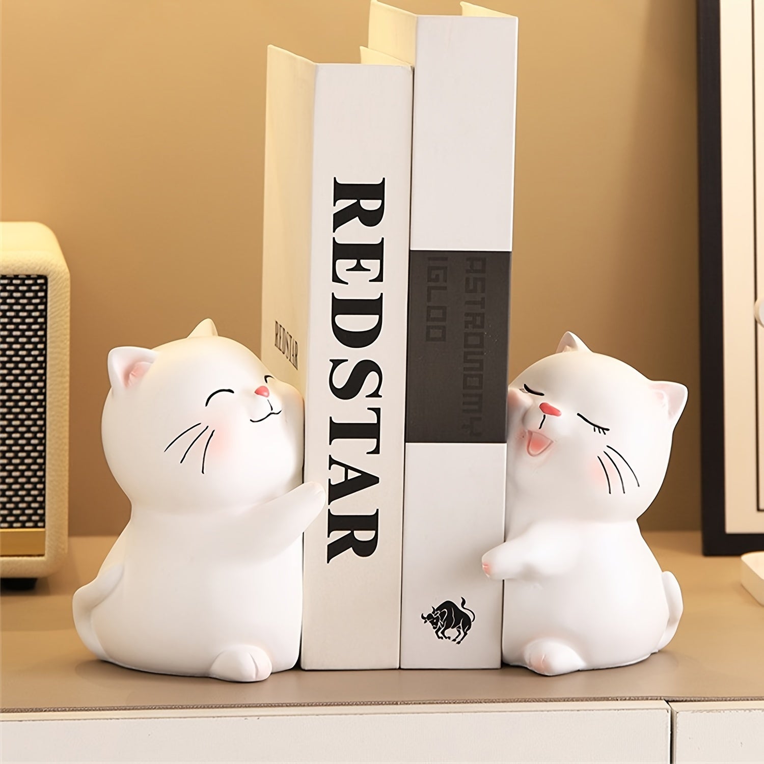 LoveCats - Fermalibri Gatto Peloso Incantevole - Perfetto per Decorazione Casa & Ufficio