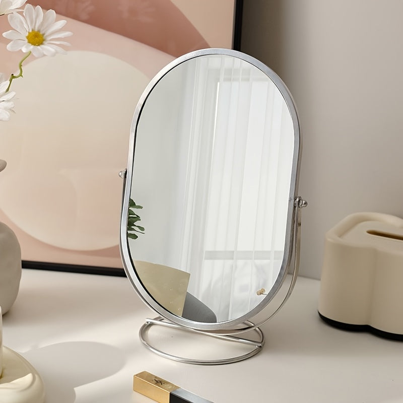 360° Roterende Make-up Spiegel – IJzeren Frame, Compact en Draagbaar, Geen Stroom Nodig