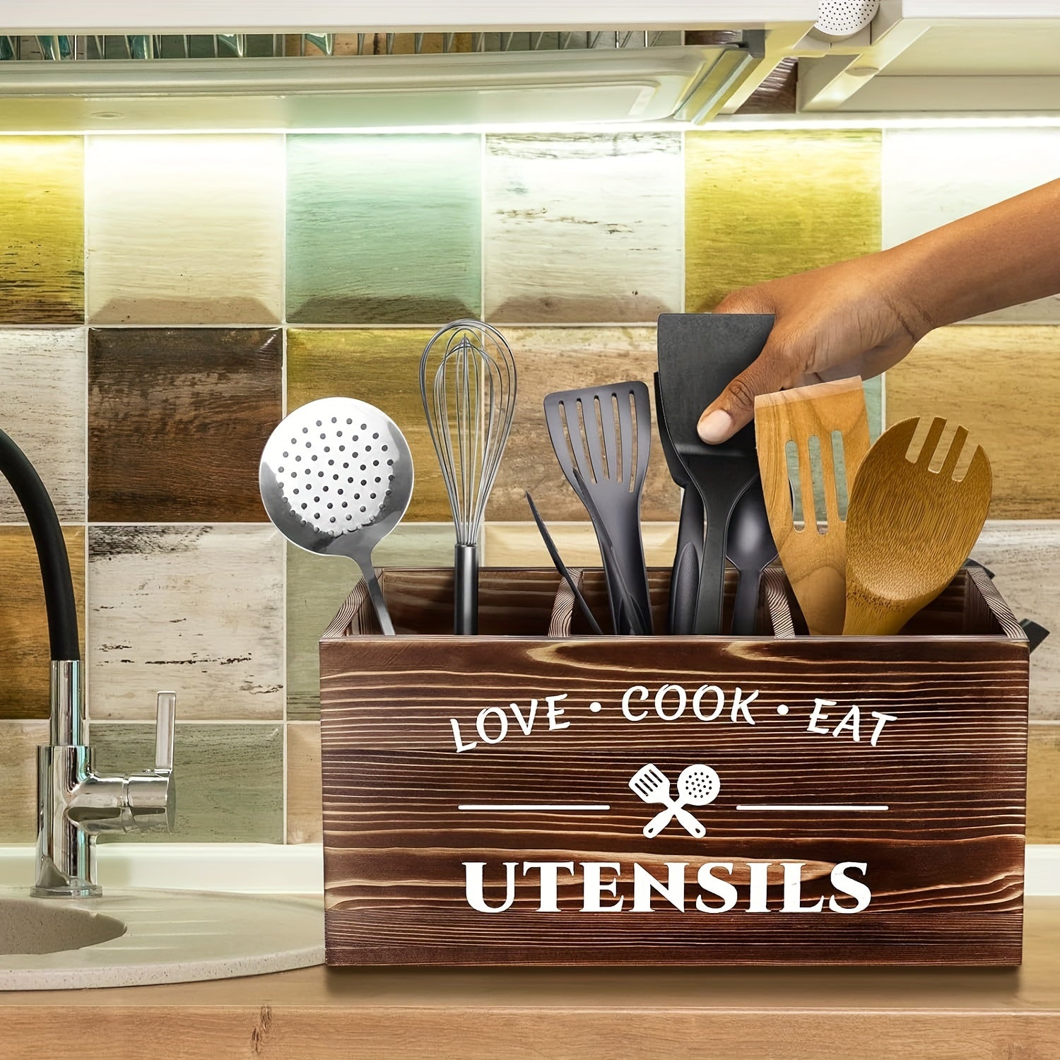 Houten Tafelbestek Opbergdoos – Met Vakken voor Keuken, Slaapkamer en Bureau
