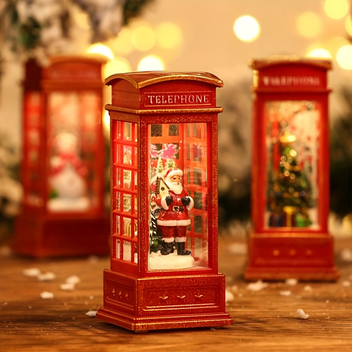 KerstTelefoon - Decoratieve Kerst Telefooncel met Licht