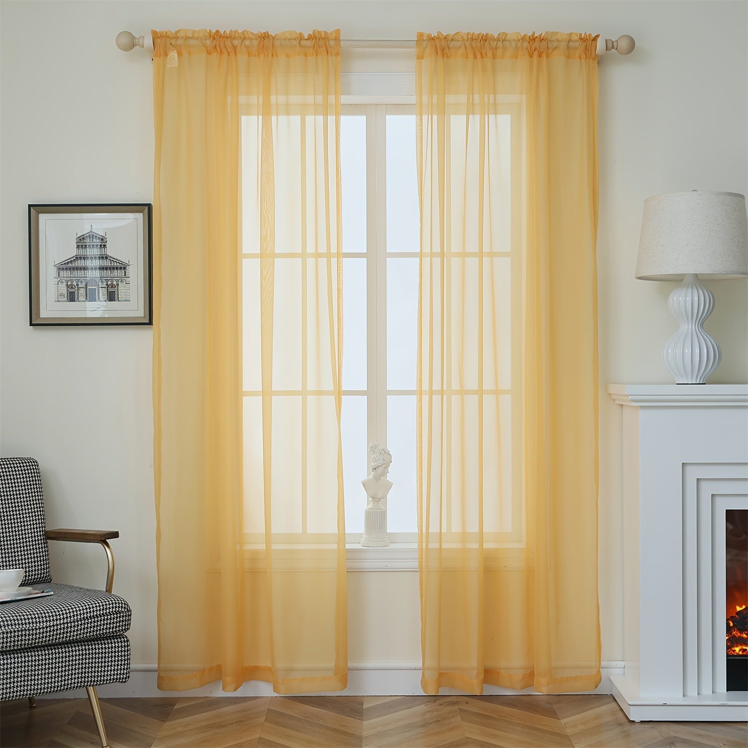 Semi-transparante Gordijnen - 2-pack Lichte en Ademend Polyester Gordijnen voor Slaapkamer en Terrasdeuren