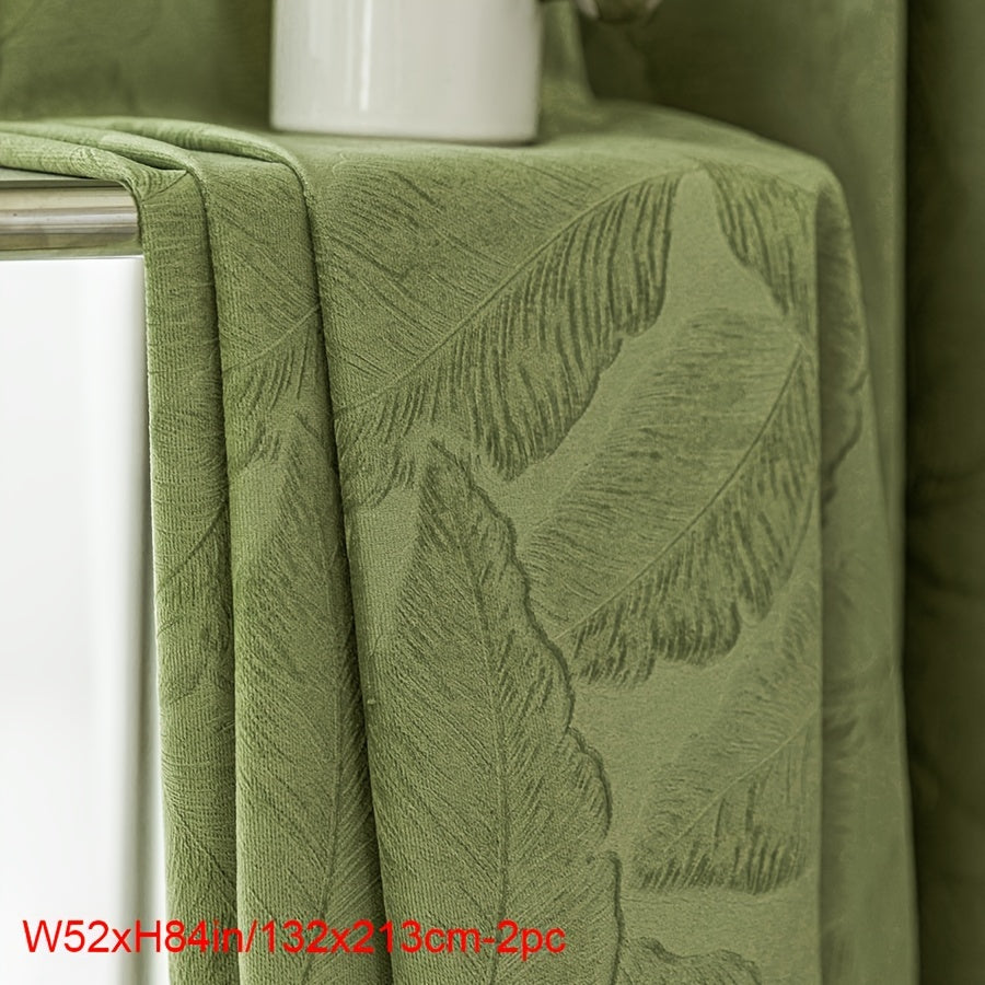 Aifish Glam Stijl Jacquard Fluwelen Gordijnen - 2-pack 90% Verduisterend en Warmte-isolerend