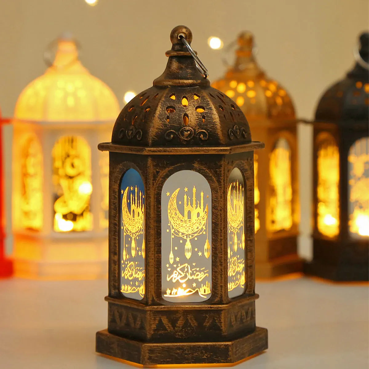 RamadanGlow - LED Ramadan Lantaarn – Vintage Decoratieve Lamp met Warm Licht