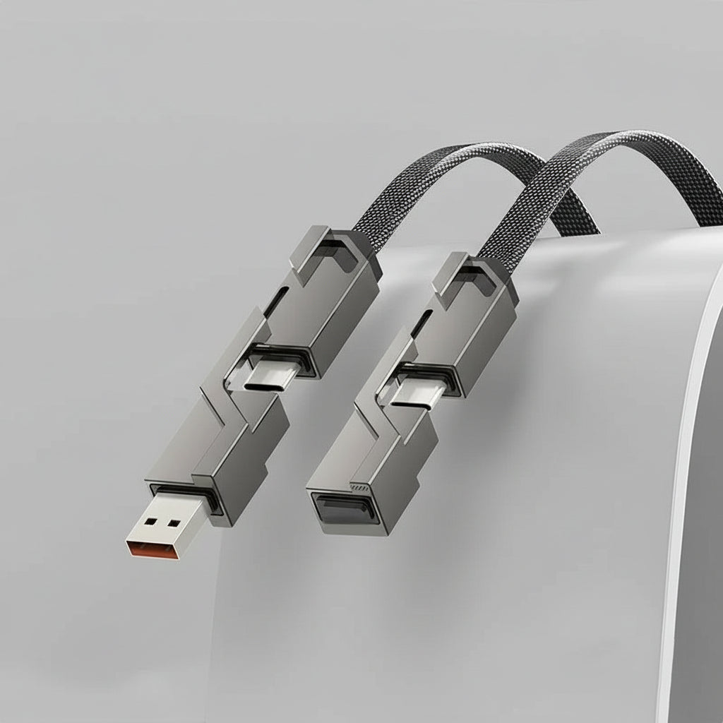 4-in-1 Fast Charging USB Cable Anti-Tangle Durable Design 1