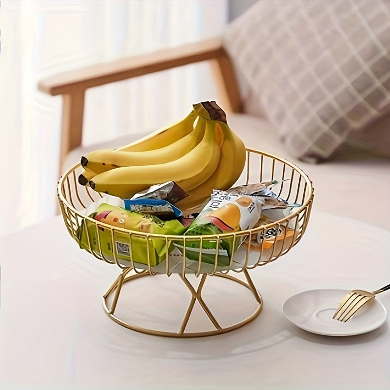 MarbleServe-Fruitkom - Geometrisch Metalen Serveerschaal met Marmeren Voet