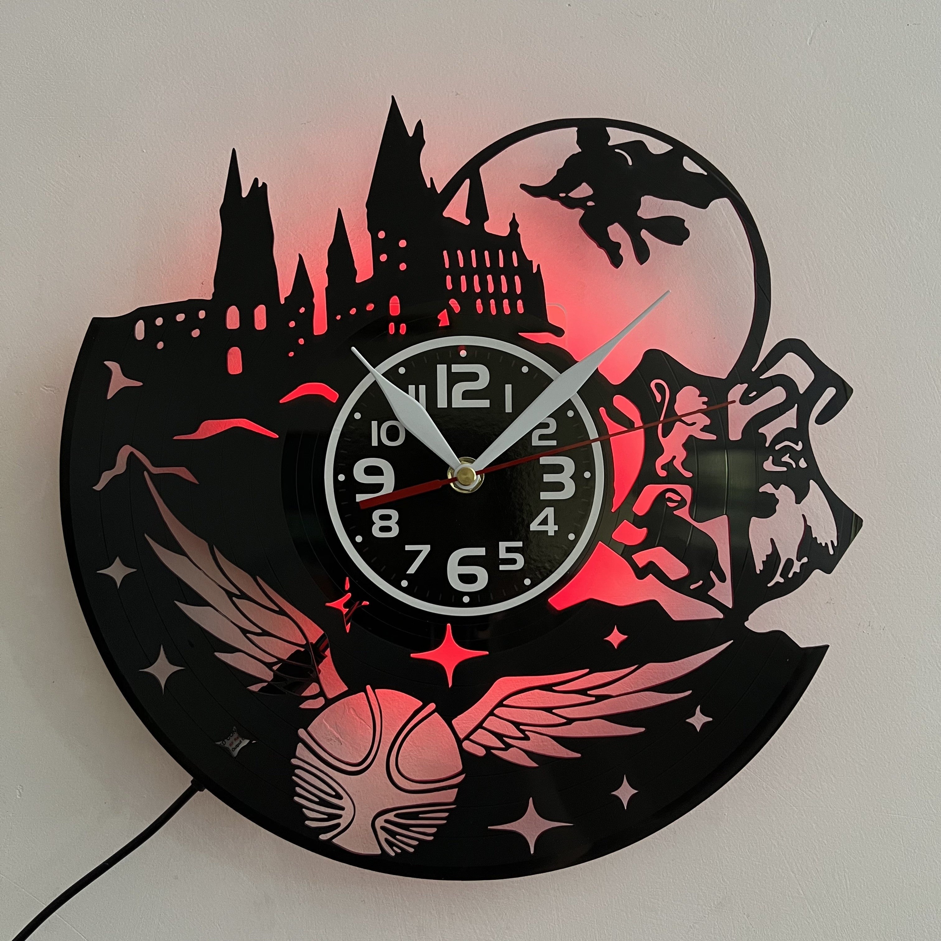 Stille LED Vinyl Record Wandklok - Perfect Voor Woonkamer, Slaapkamer, Keuken & Kantoor Decor | Ideaal Cadeau Voor Verjaardag, Moederdag & Halloween