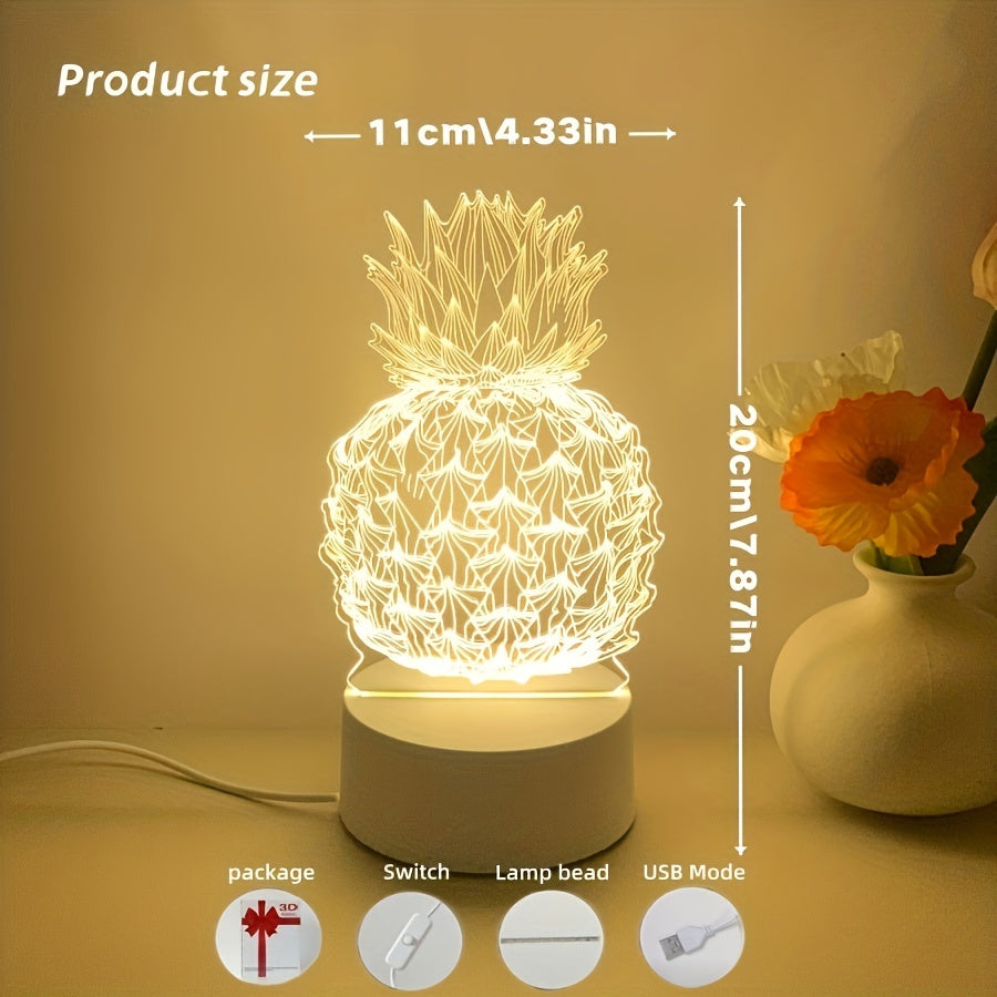 PineGlow - Ananas 3D LED Nachtlampje