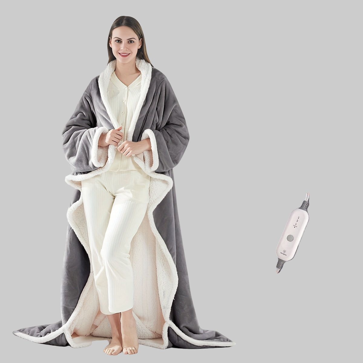 Elektrische Deken Flanel Verwarmd Poncho Warmte Instelbaar