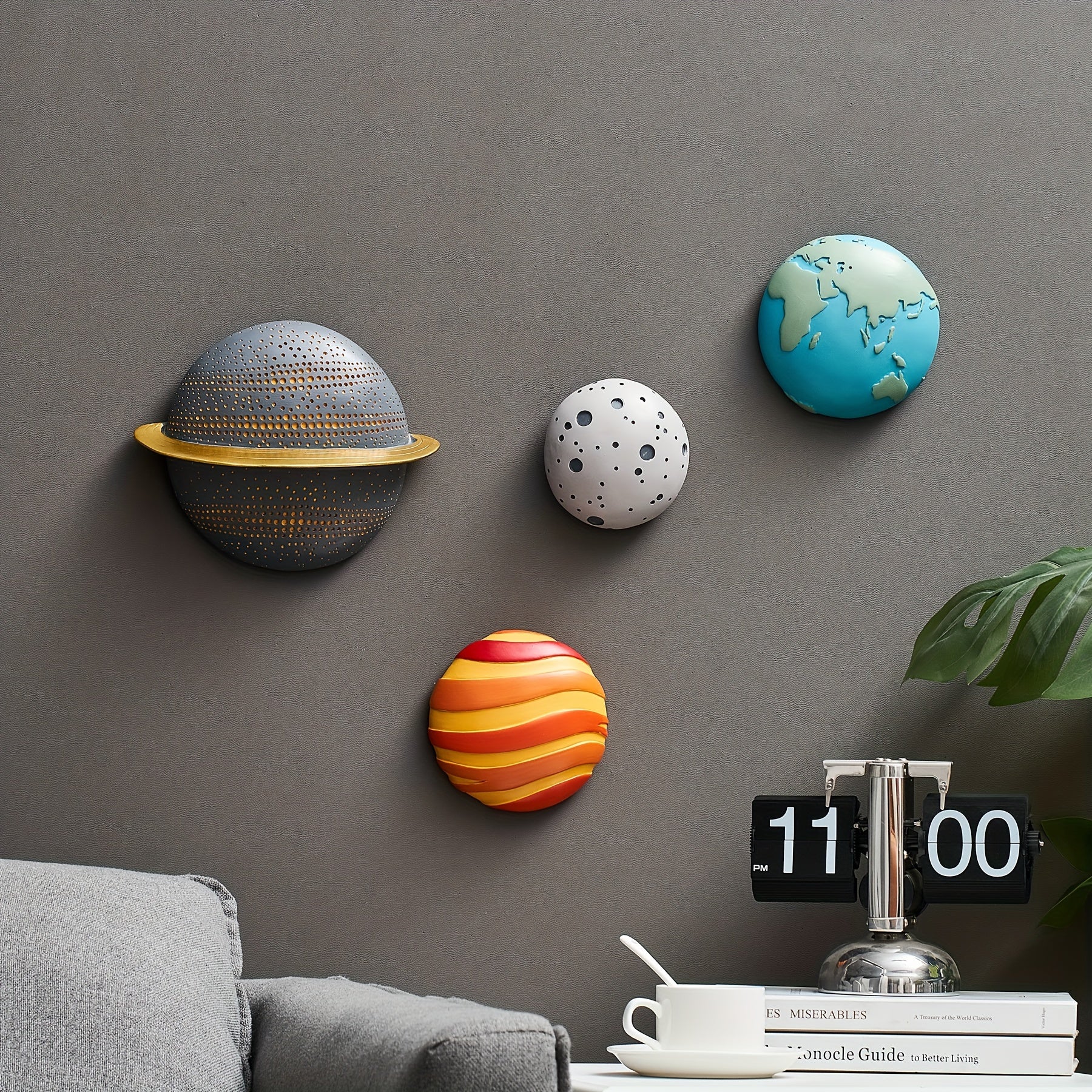 AstroSet - 4-delige Zonnestelsel Wandkunst