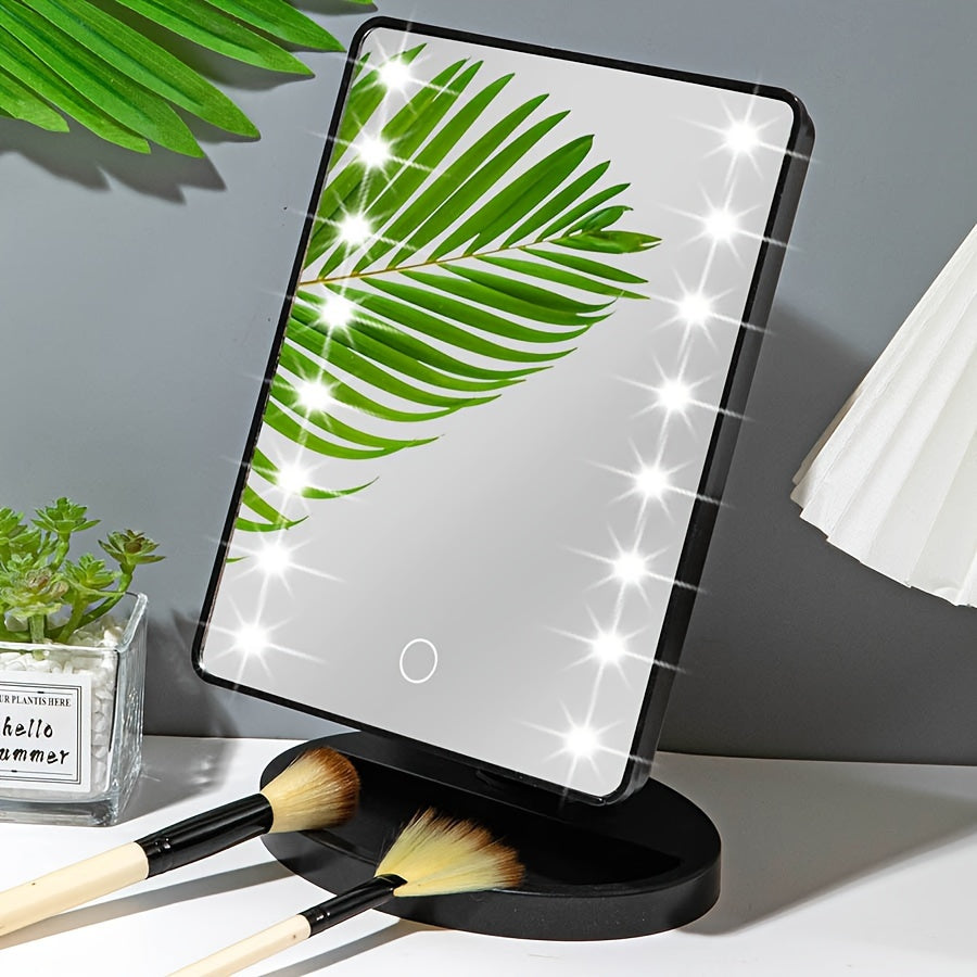 16LED Verlichte Make-up Spiegel – Dual Power, Met Aanraakscherm en Verstelbare Helderheid, USB Gevoed