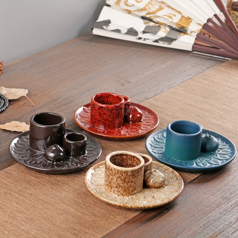 Multifunctional Morandi Color Ceramic Candle Holder - Incense Burner and Home Decoration