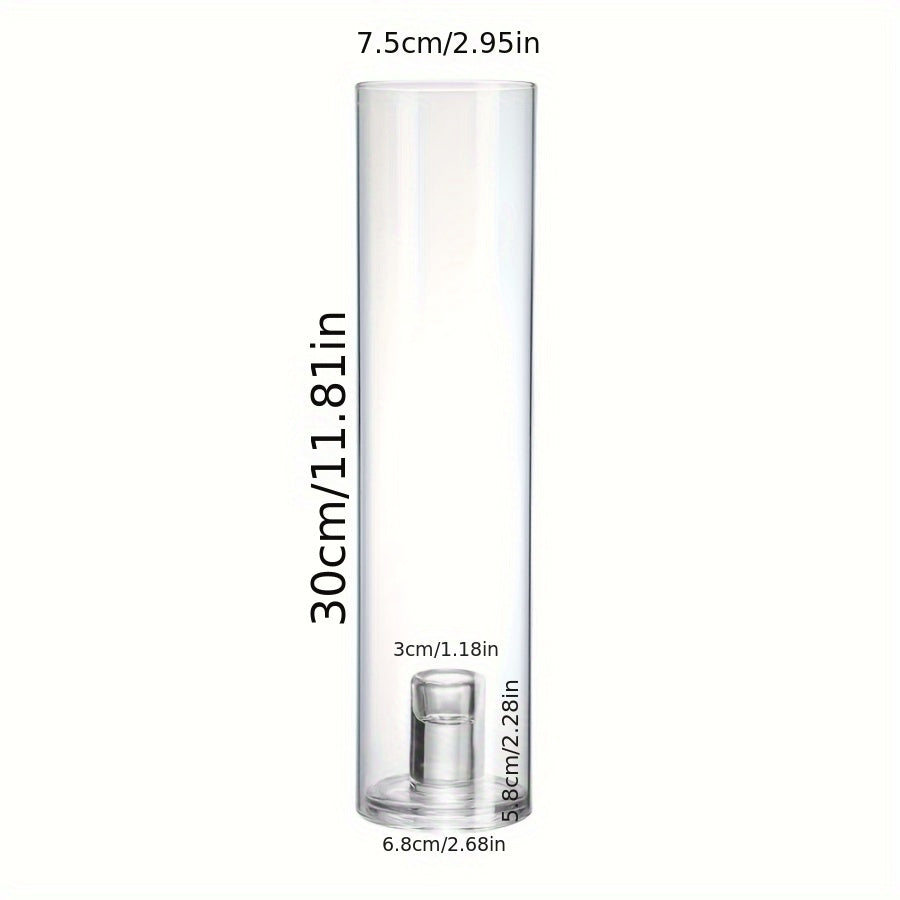 High-Quality Borosilicate Glass Candle Holder - Windproof, Scandinavian Style, Transparent