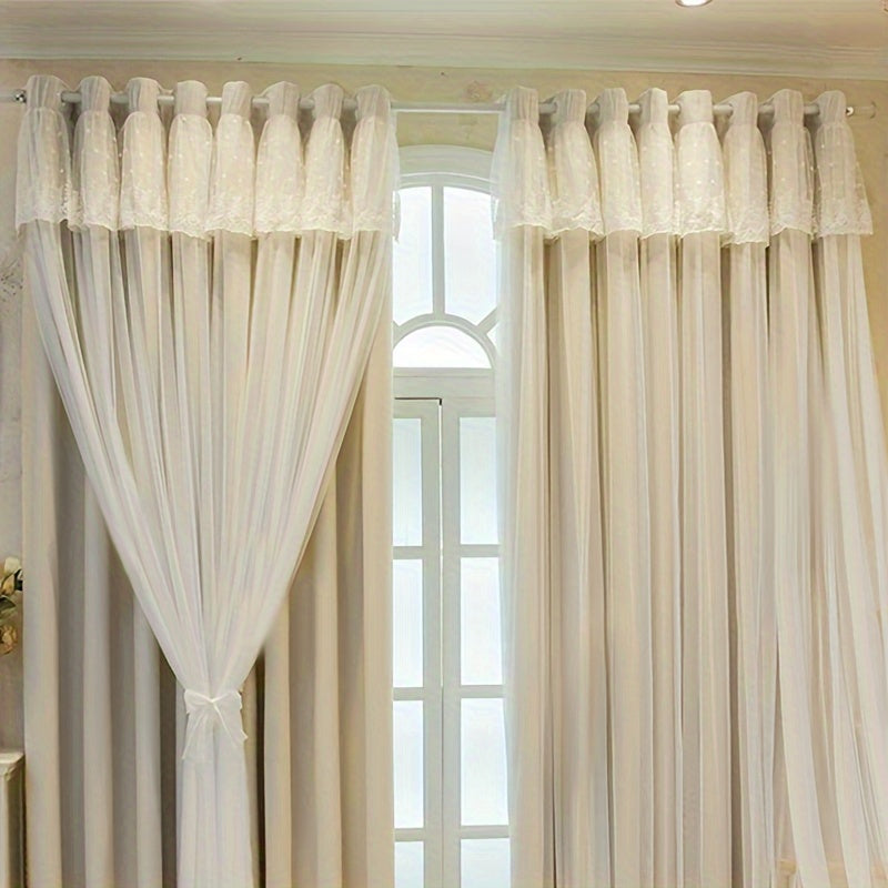 Princess Style Gordijnen - Blackout Privacy Raambekleding Set van 2 Stuks