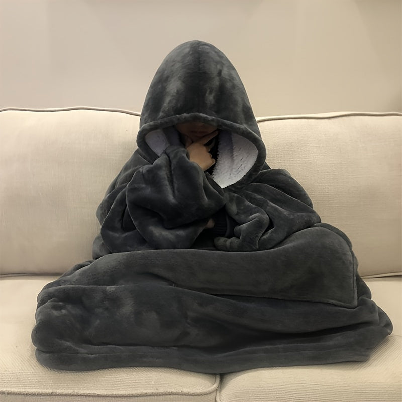 Oversized Hoodie Blanket - Wearable Soft Sherpa Fleece Sweater