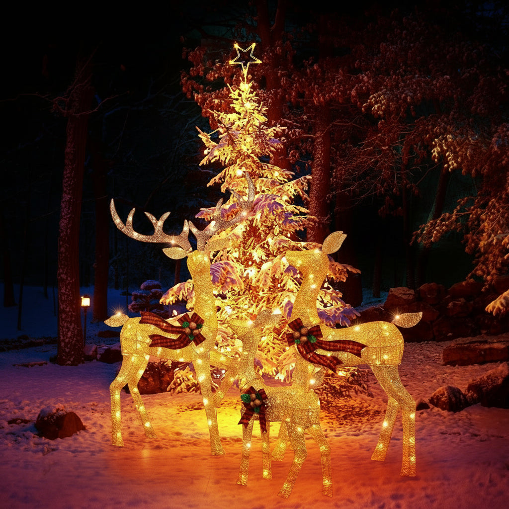 Christmas Deer Family Outdoor Decorations Lighted Waterproof Reindeer - Image 13