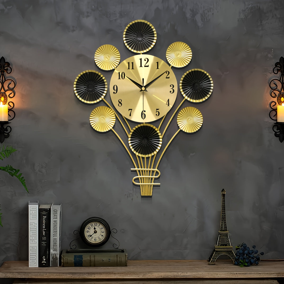 Modern Metal Silent Wall Clock - Balloon-Shaped, Decorative for Living Room and Bedroom