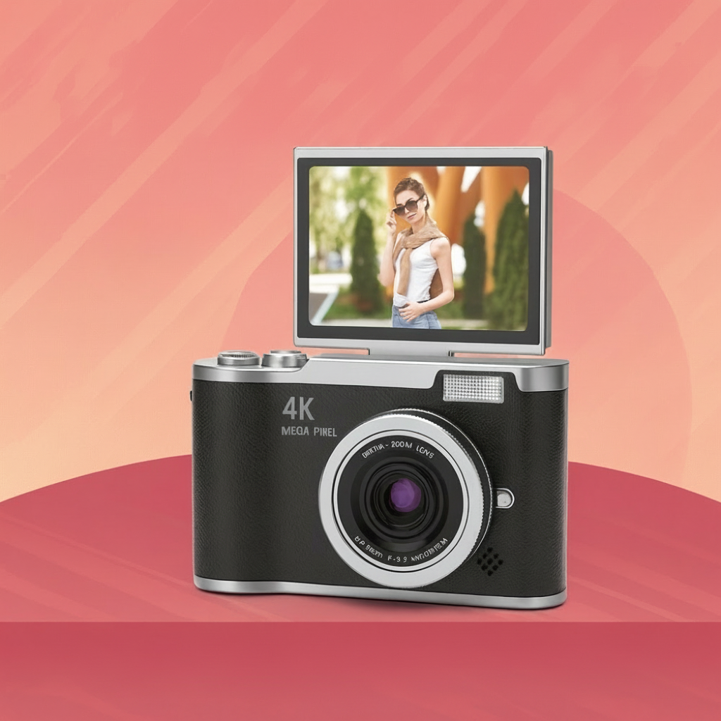 4K Digital Vlogging Camera Flip Screen Perfect Gift Adults - Image 2