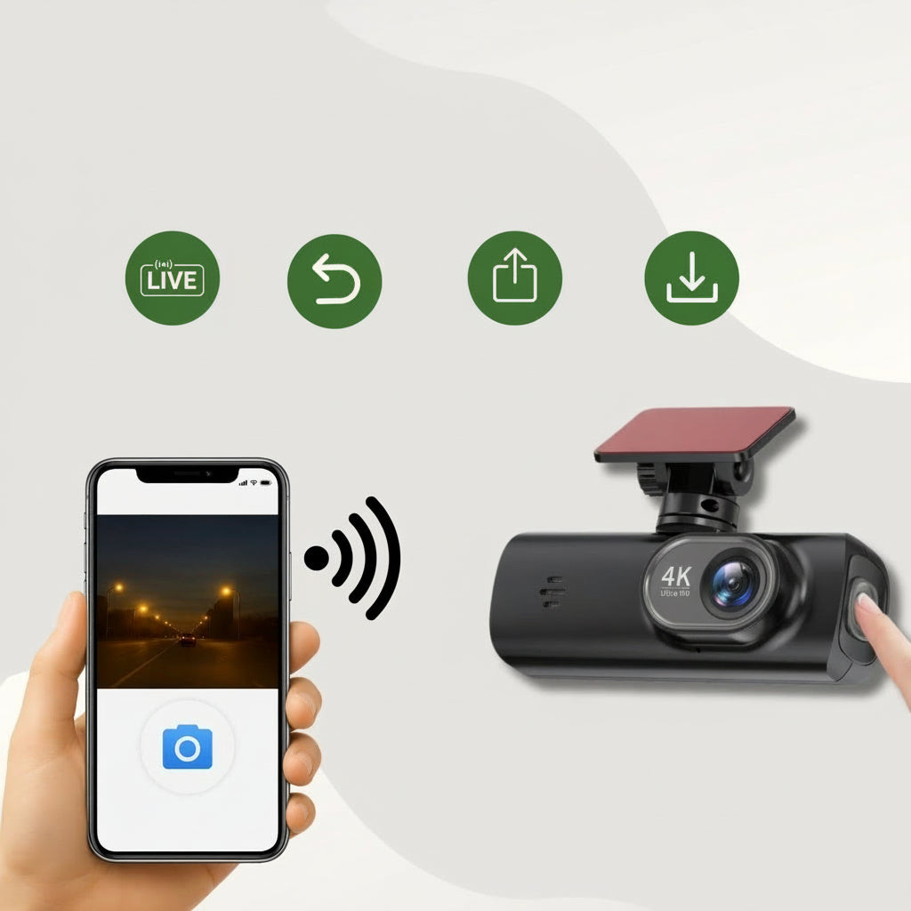 4K Ultra HD Dashcam Wi-Fi Night Vision Parking Mode 4