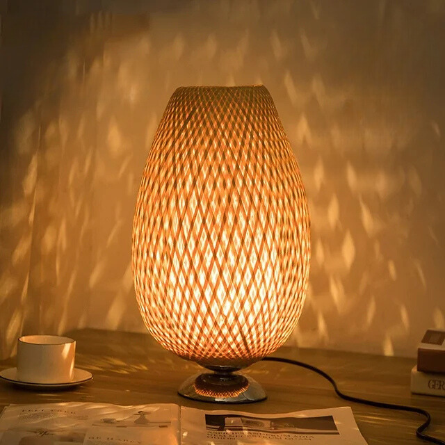 RustiekLicht - Vintage Bamboe Tafellamp