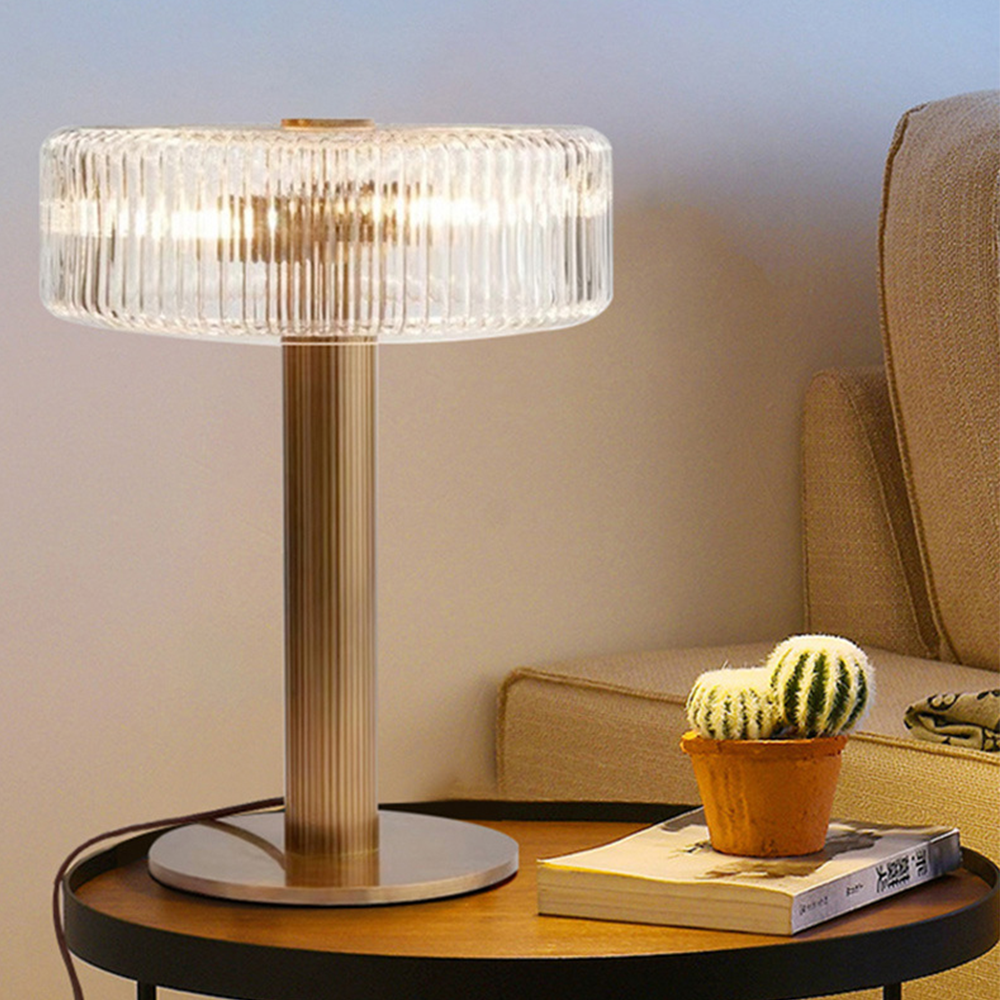 Modern Golden Glass Bedroom Table Lamp