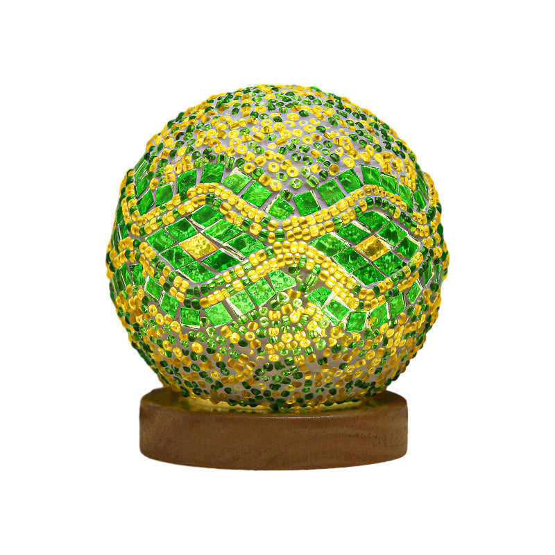 Luminara - Spherical LED Dimmable Glass Baroque Table Lamp Mosaic 3.9"