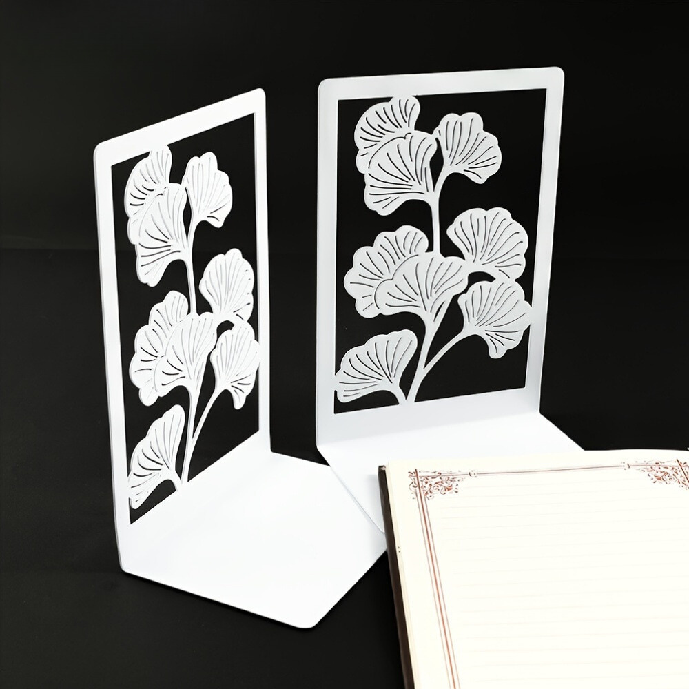IronGinkgo - Set van metalen Ginkgo blad boekensteunen voor kantoor & thuis