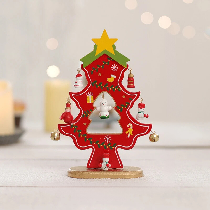 ElegantBoom - Houten Kerstdecoratie voor Bureau