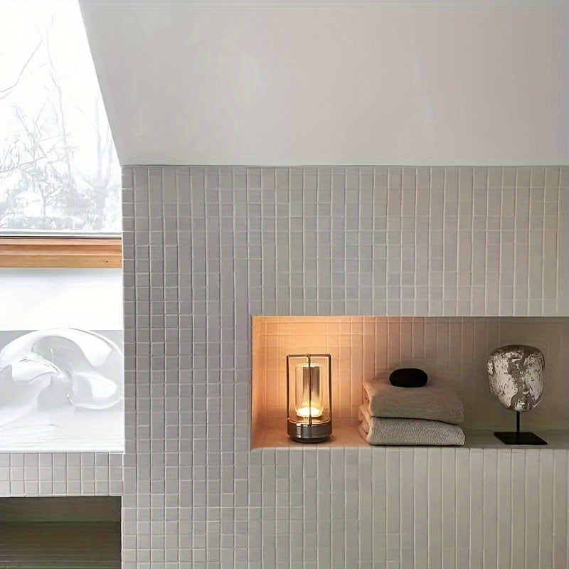 LumiCrystal - Oplaadbare LED Kristallen Tafellamp met Touch Bedieningspaneel