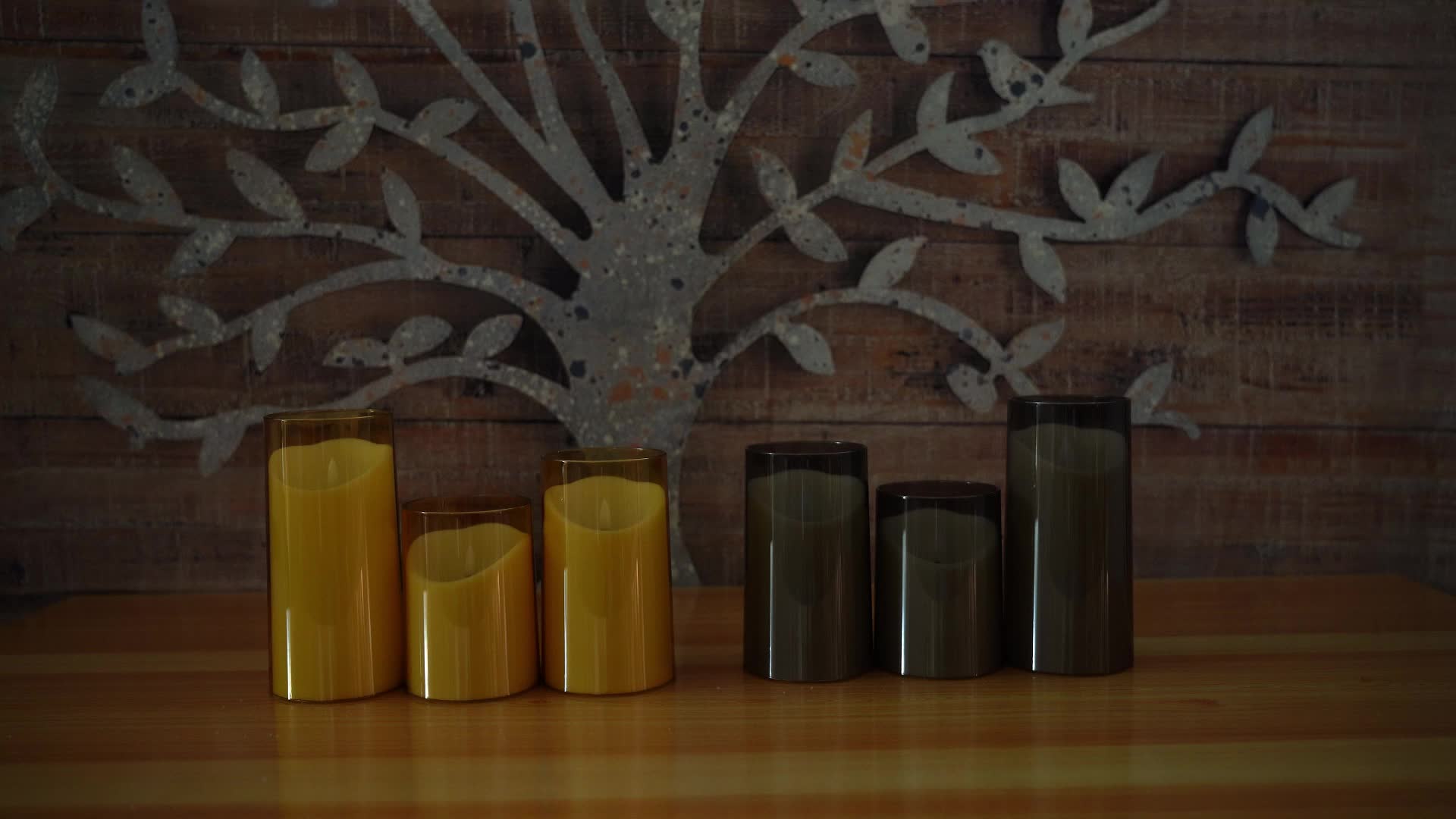 3 pezzi di Candele LED con Telecomando - Con Funzione Timer e Sensore Infrarossi, Grigio