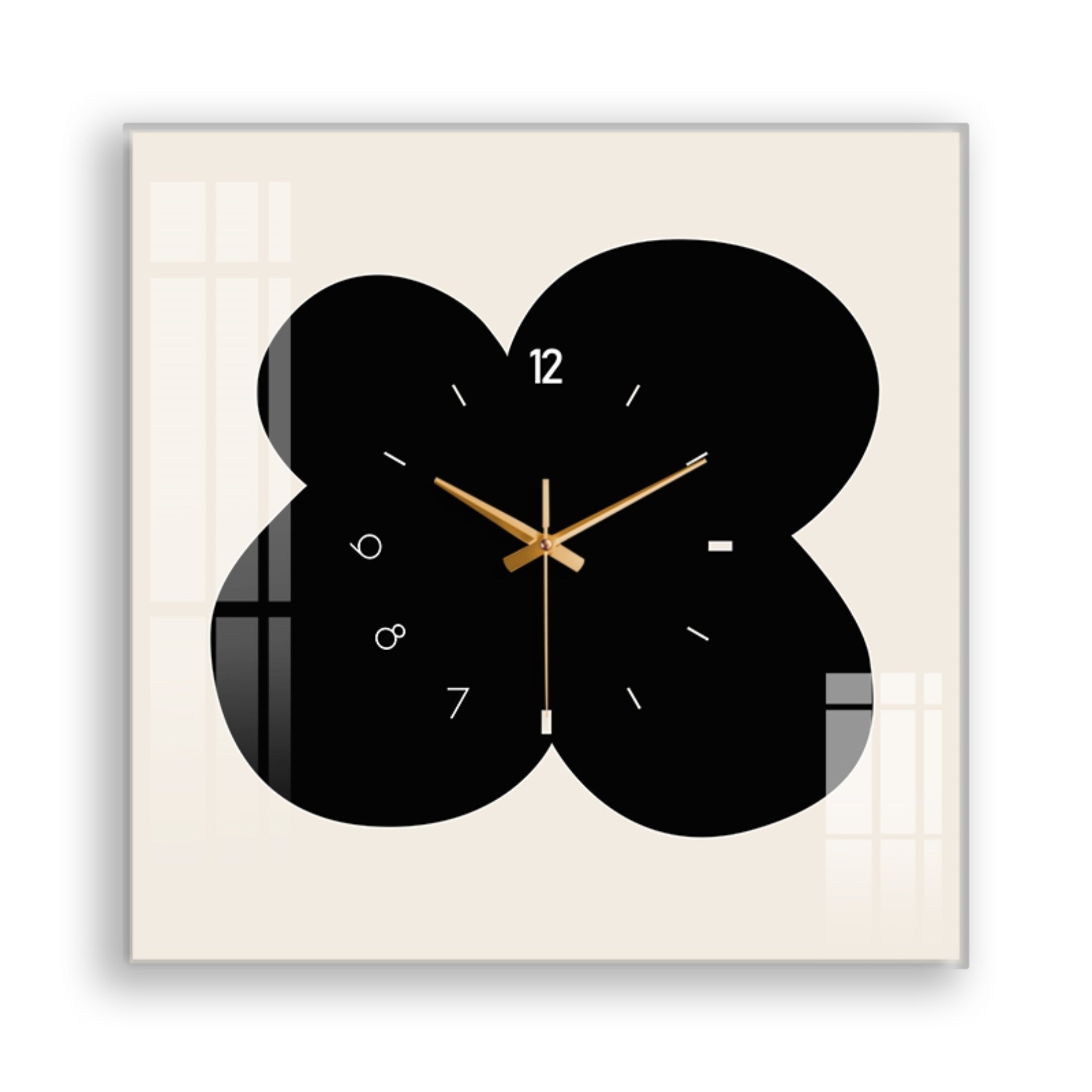 FloralTime - Silent Square Wall Clock with Floral Pattern