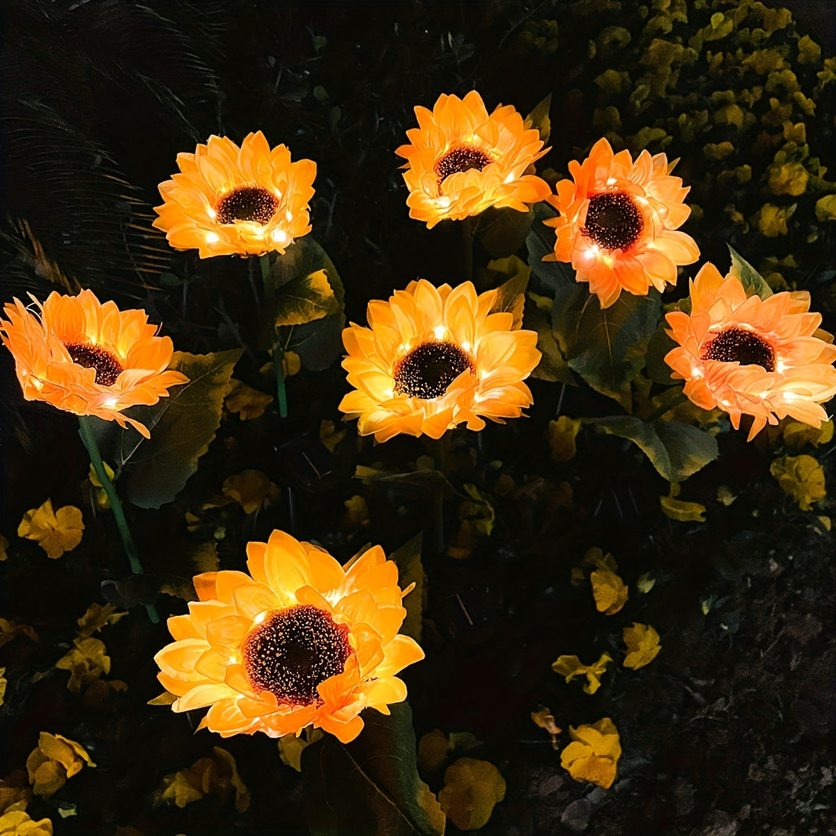 SolarBloom - Sunflower LED Garden Light with 3 Heads, Waterproof