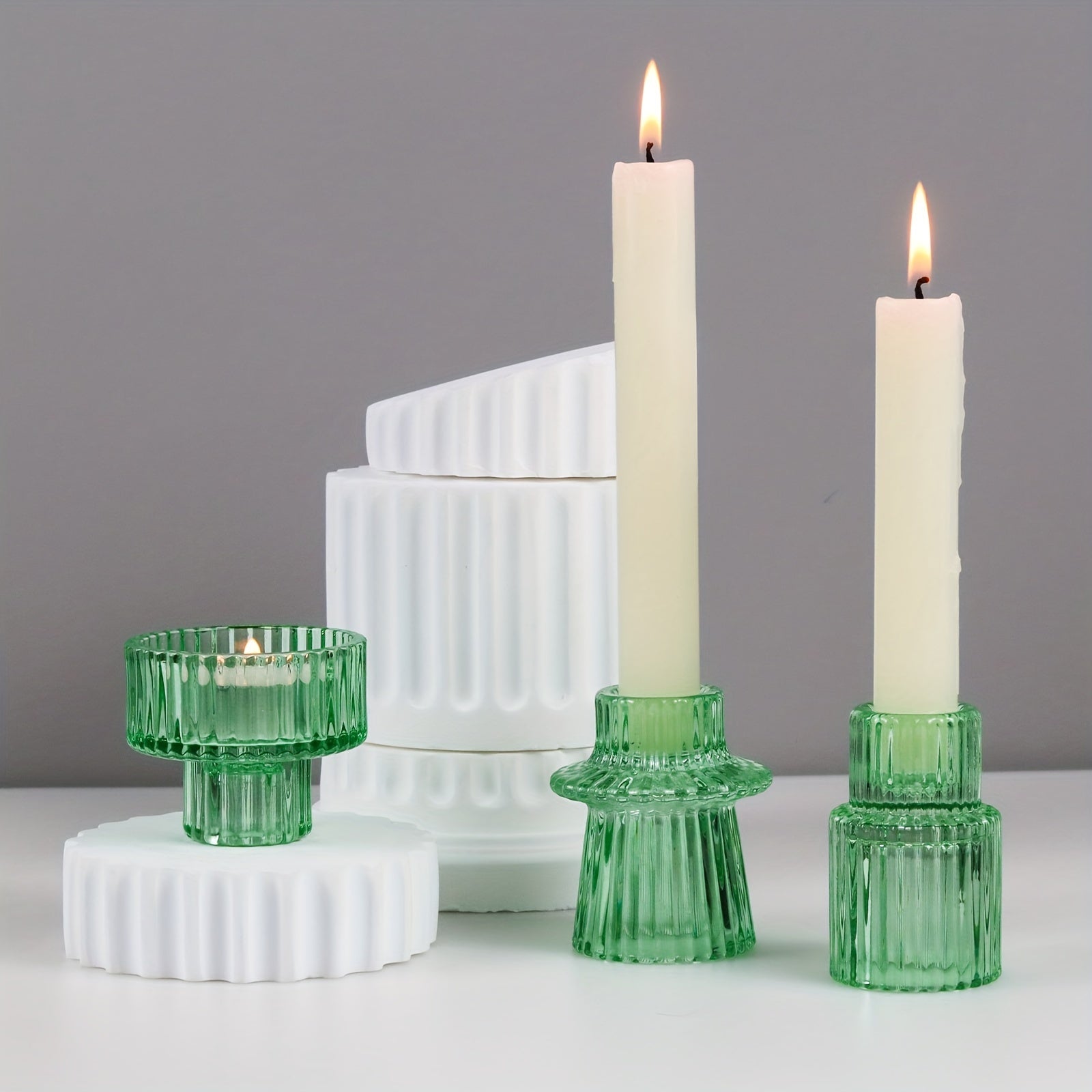 3/6-delige Glazen Kaarsenhouders - Perfect voor Tafeldecoratie en Bruiloften