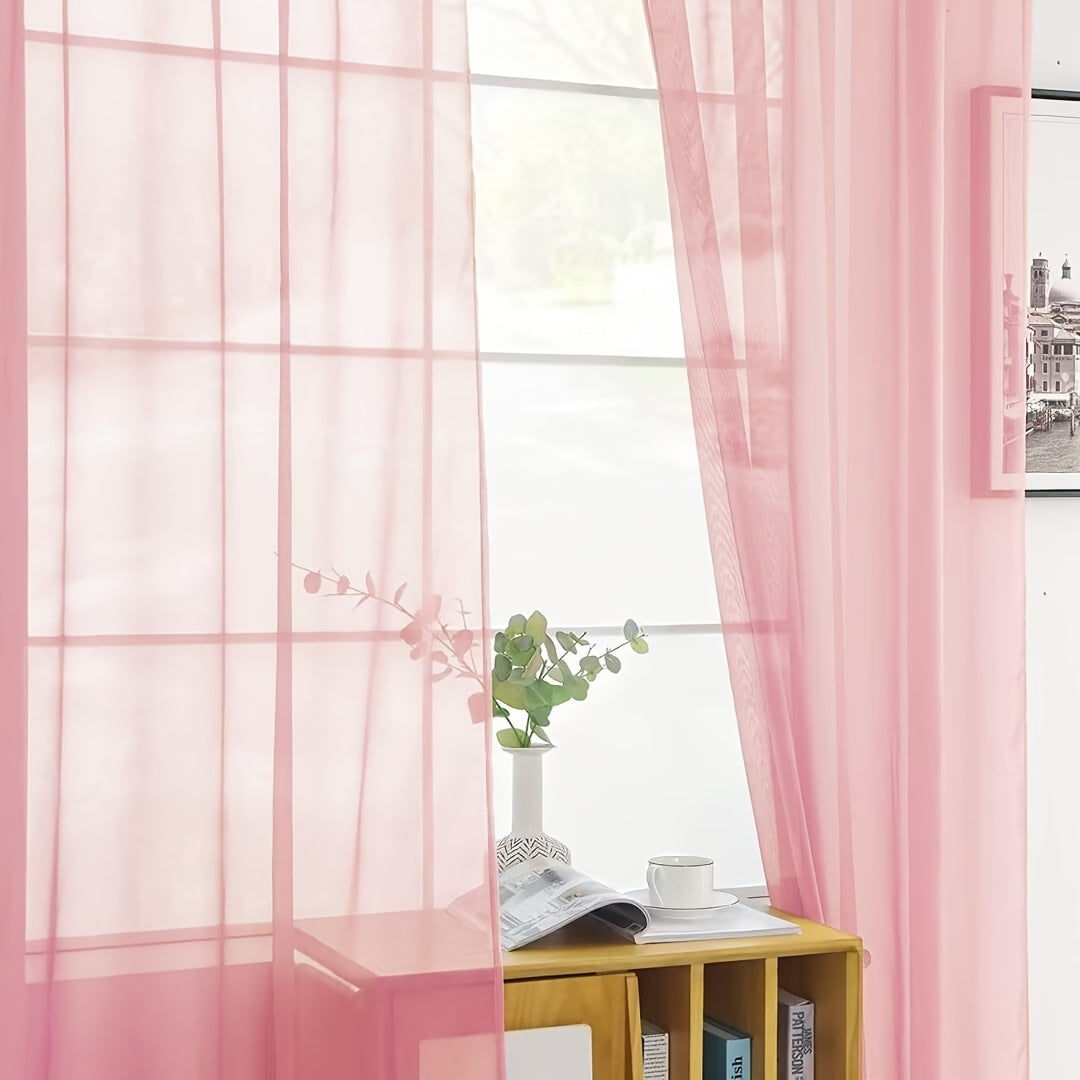 Semi-transparante Gordijnen - 2-pack Lichte en Ademend Polyester Gordijnen voor Slaapkamer en Terrasdeuren
